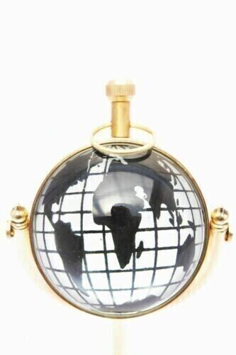 Nautical Vintage Maritime Small Table Watch Globe Brass Table Clock Handmade