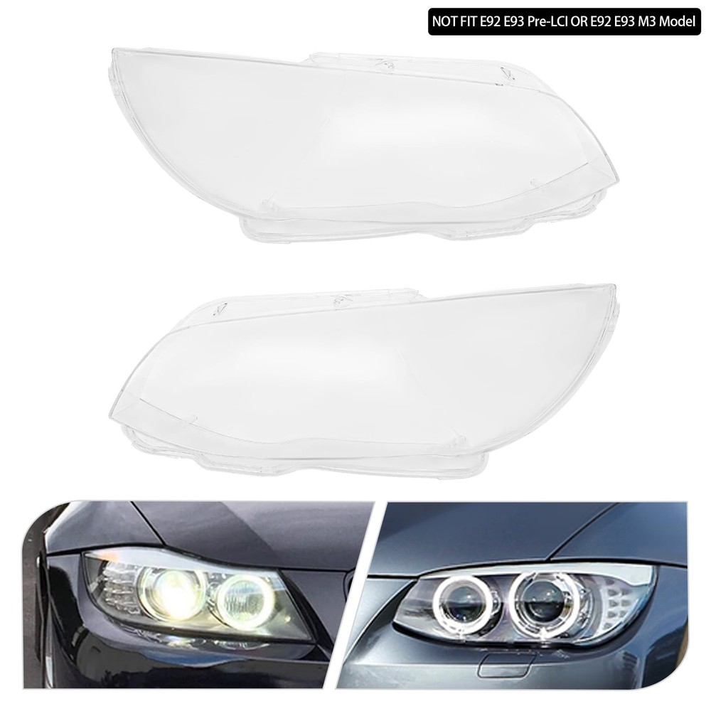 Headlight Lens Cover 2010-2013 E92 E93 Coupe Left Right Clear Replacement