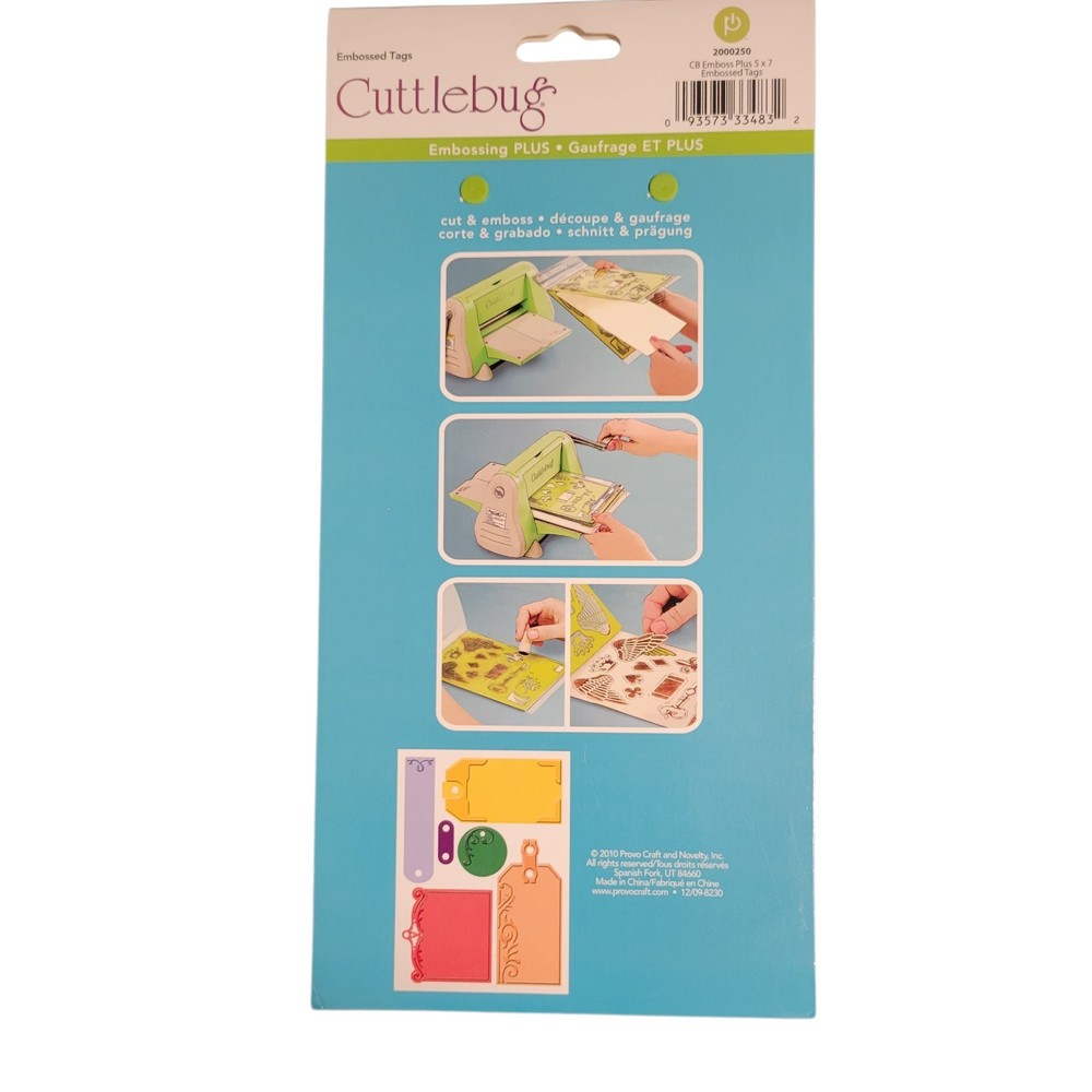 Cuttlebug Embossing Plus Folder Embossed Tags 5x7 New