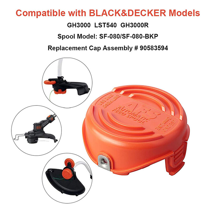 For Black & Decker GH3000, SF-080 Grass Trimmer Replacement Spool Line With Cap