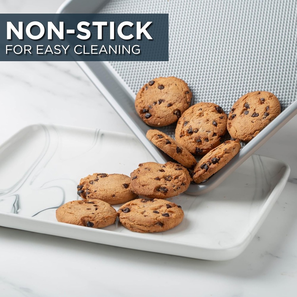 Nonstick Stackable Bakeware Set Durable Easy Release Baking Set Navy 6 Pcs