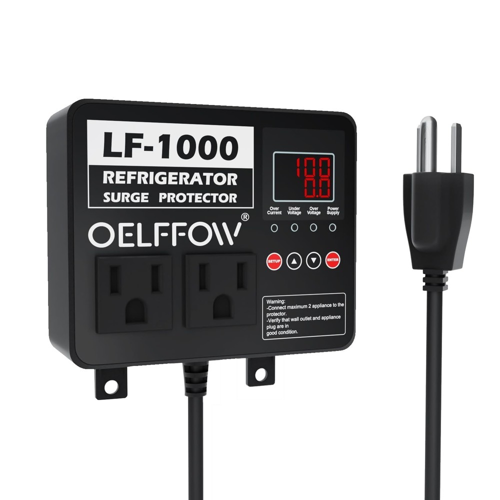 Refrigerator Surge Protector, Time Delay and Real-time Display, Voltage Prote...