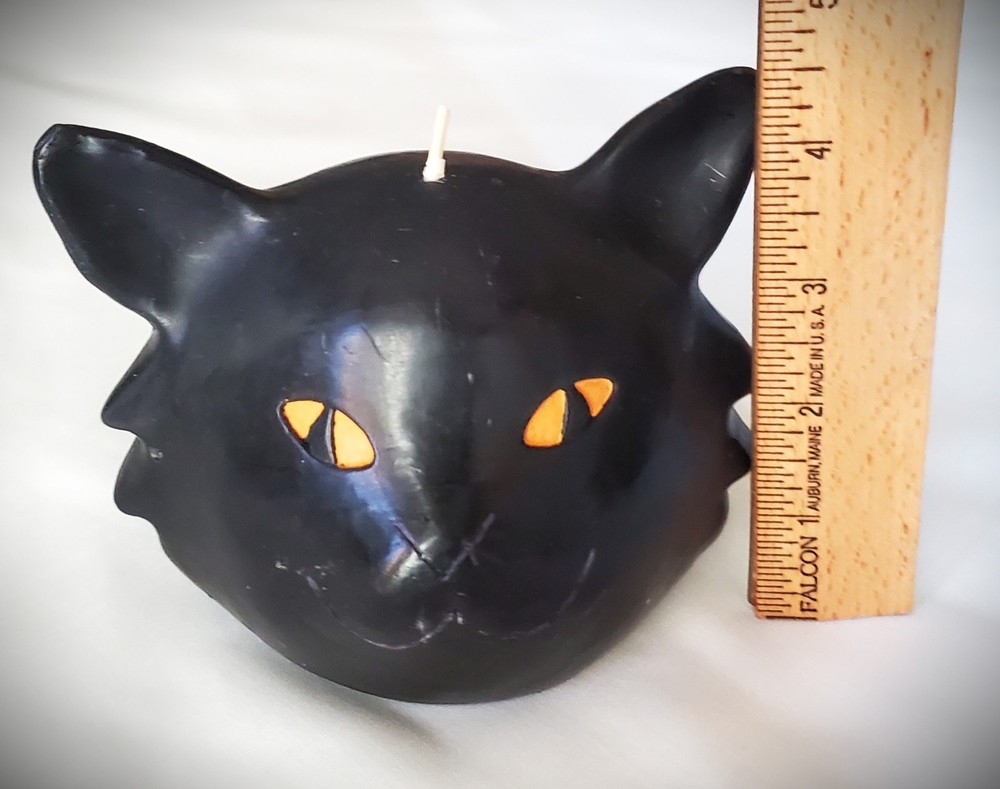 Halloween Black Cat Head Candle