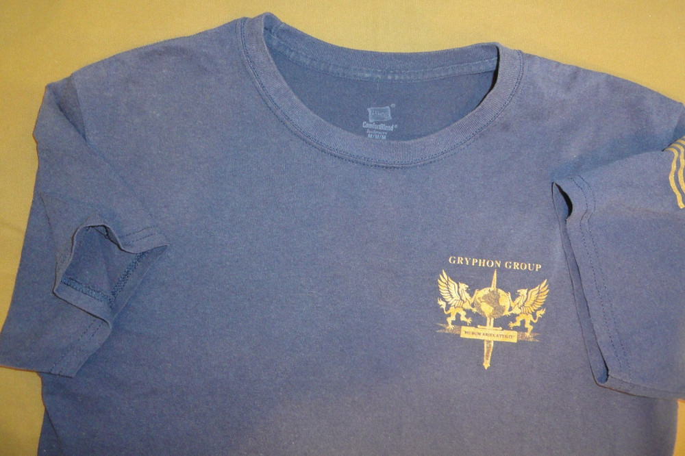 DISCONTINUED GRYPHON GROUP FORCE PROTECTION TRAINING COURSE BLUE SHIRT MEDIUM