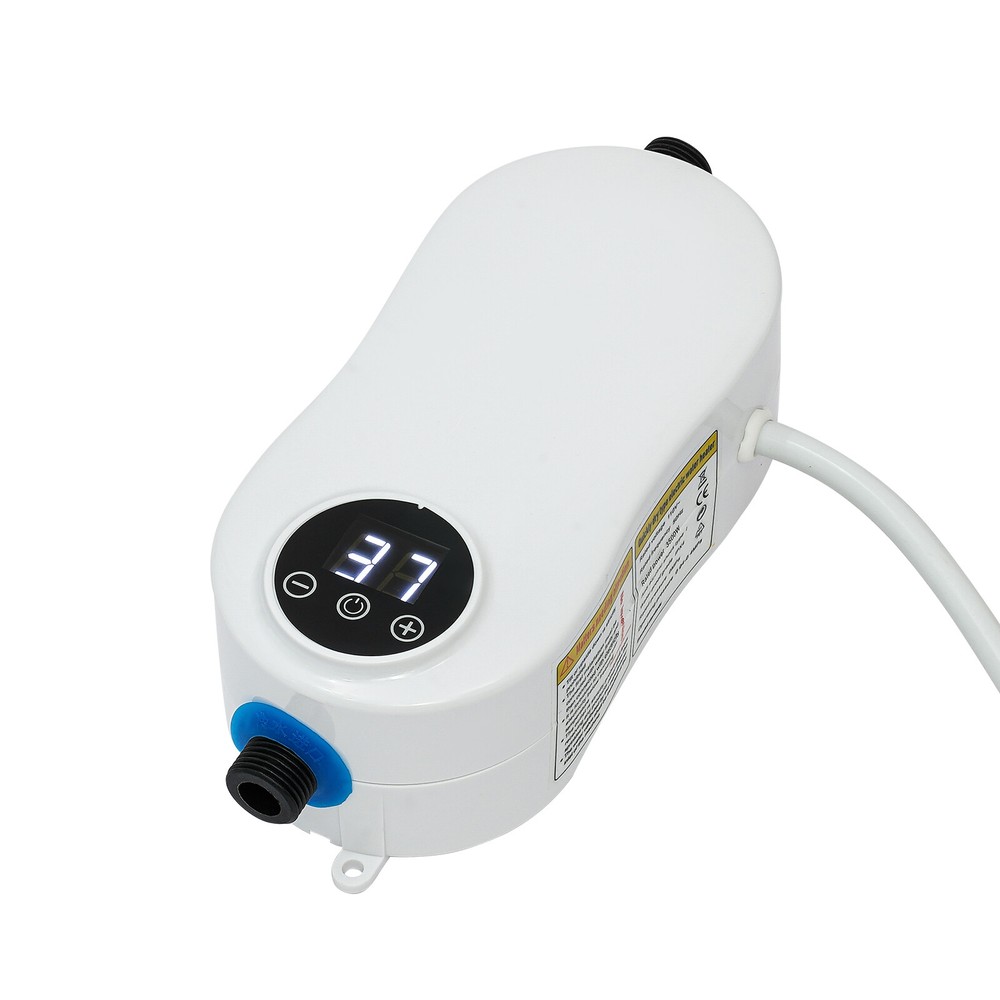 Instant Electric Bathroom Hot Water Heater With Shower Head White 110V 3500W