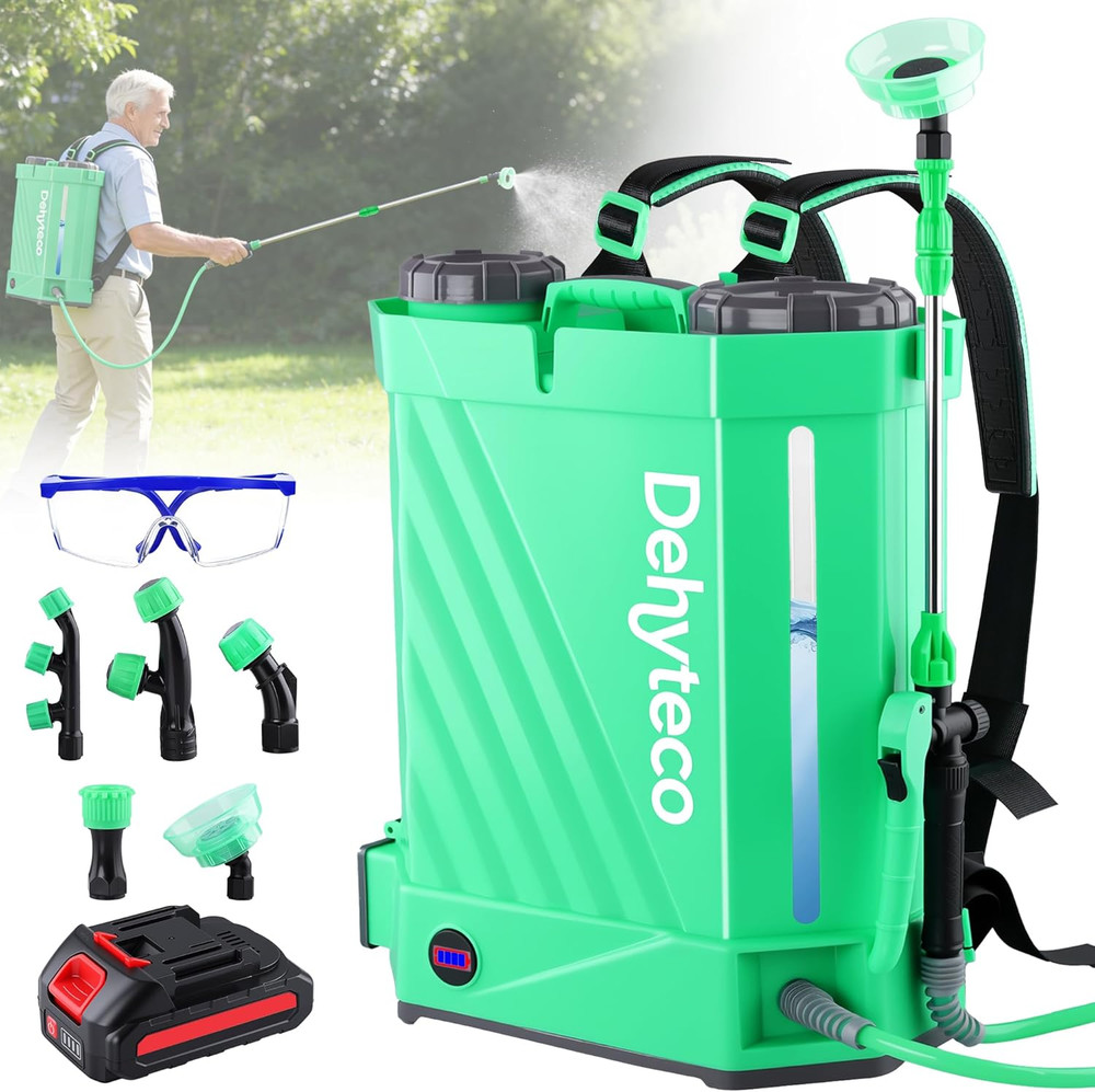 Battery Powered Backpack Sprayer with Mixer 4.2 Gallon, Upgraded Backrest & Stra
