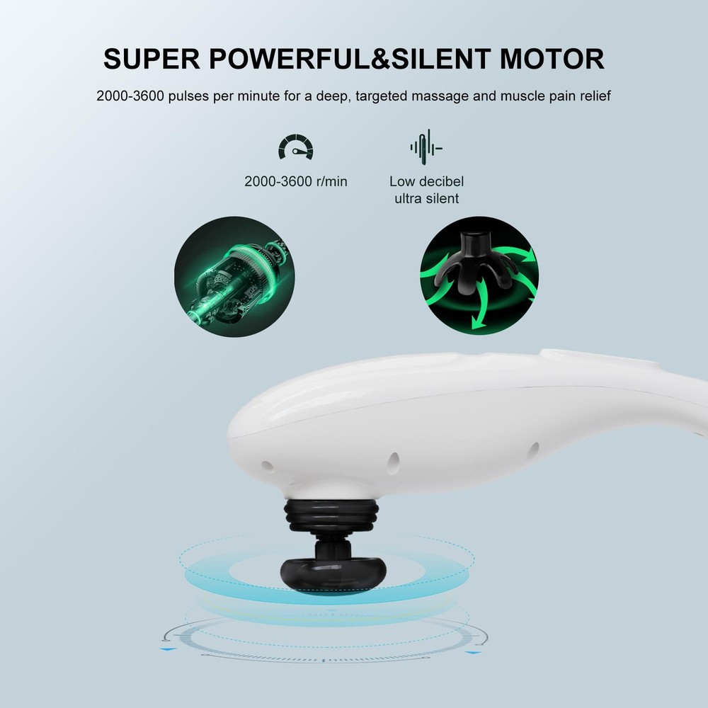 Handheld Back Massager | Deep Tissue Percussion Relief for Back, Neck, Should...