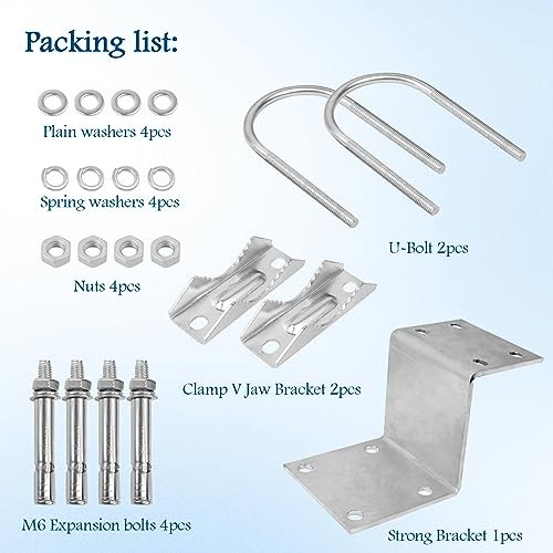 XRDS-RF Antenna Pole Mount Kits, Antenna Pole Mount Bracket with Double U 1 PCS