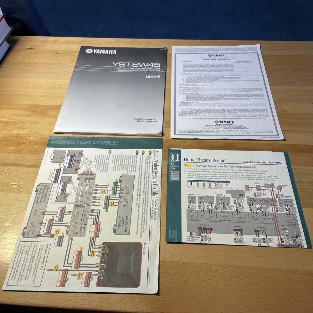 Yamaha YST-SW45 Owners Manual Active Servo Processing Subwoofer System