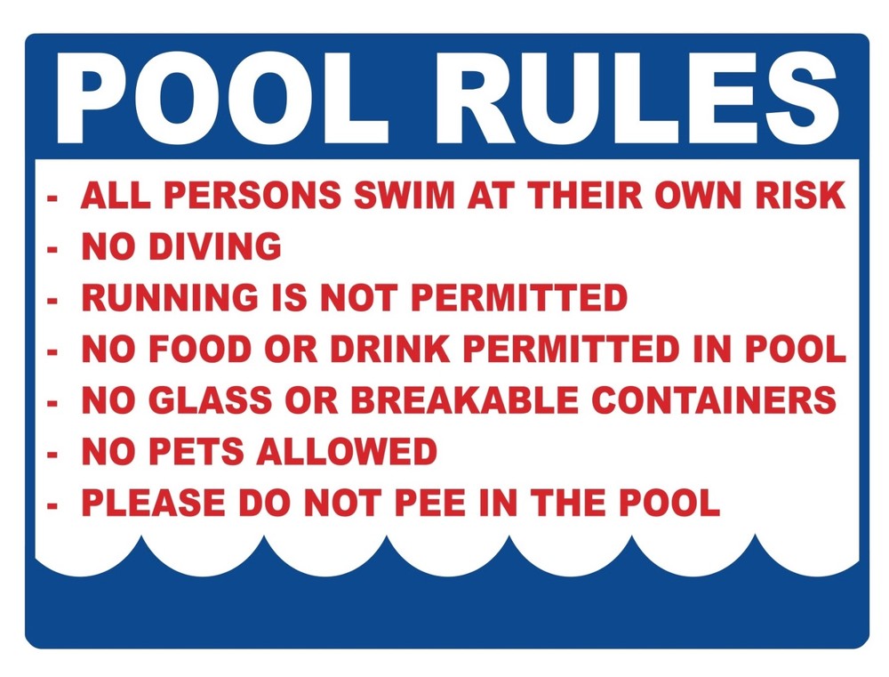 POOL RULES - SIGN - #PS-438
