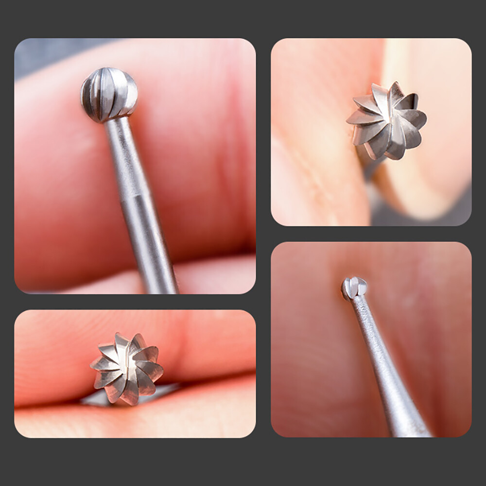 Solid Carbide Ball Needle Engraving Tool Rotary Bits 0.3-2.3mm For Jade/Plastic
