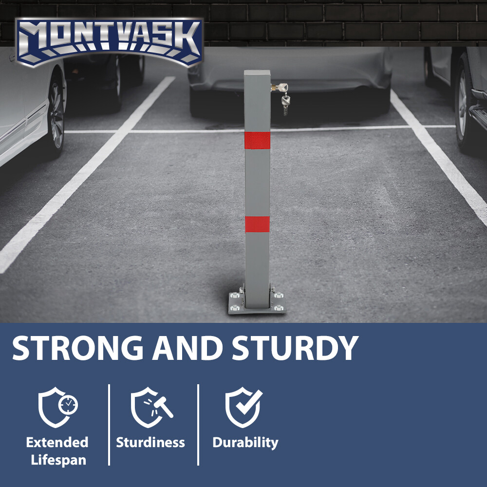 Square Heavy Duty Foldable Bolt Down Security Parking Post Bollard Driveway