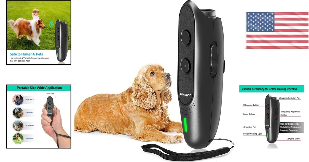 Rechargeable Ultrasonic Dog Bark Control Device - Safe & Effective Training Tool