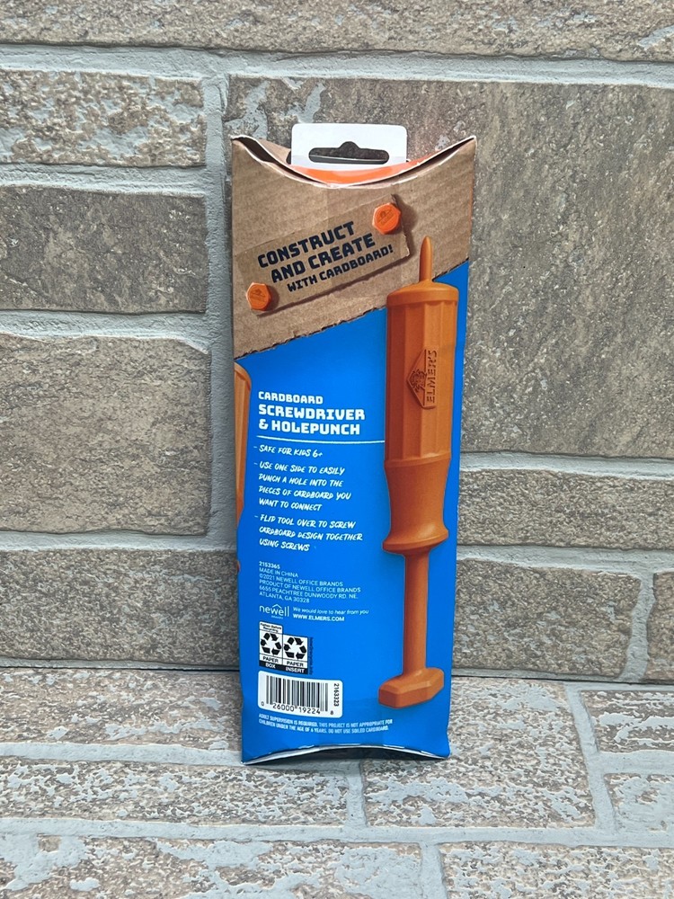 Elmers Build It Tools Screwdriver & Holepunch Construct And Create Cardboard 6+
