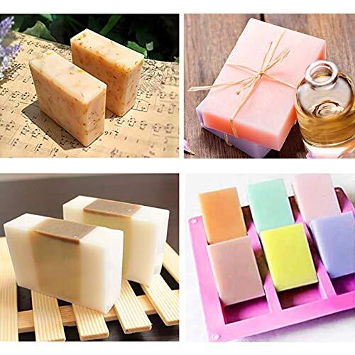 3 Pack Silicone Rectangle Soap Molds with 6 Cavities for Baking Soap Making