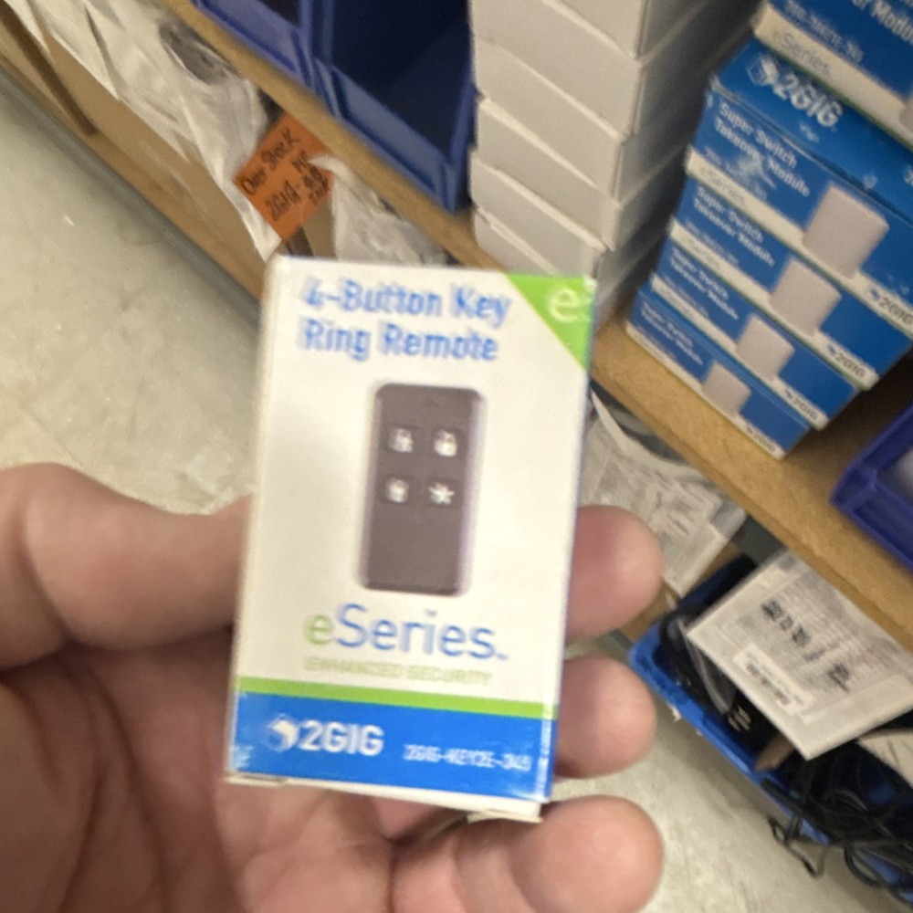 2GIG 4-Button Key Ring Remote Control Black 2GIG-4EKEY2-343