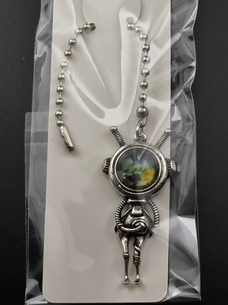 Handmade silver Martian fan pull
