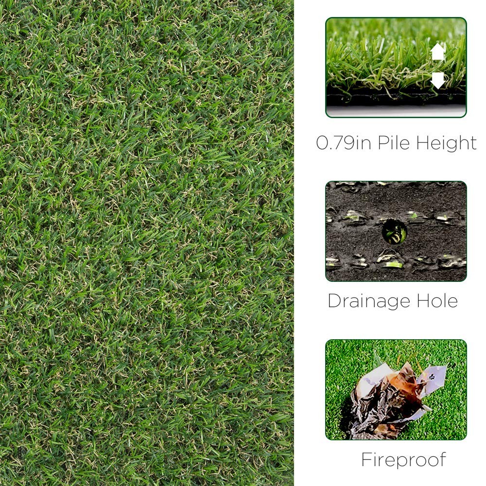 ALTRUISTIC Thick Realistic Artificial Grass Mat Customized Sizes, 5ft x 10ft ...