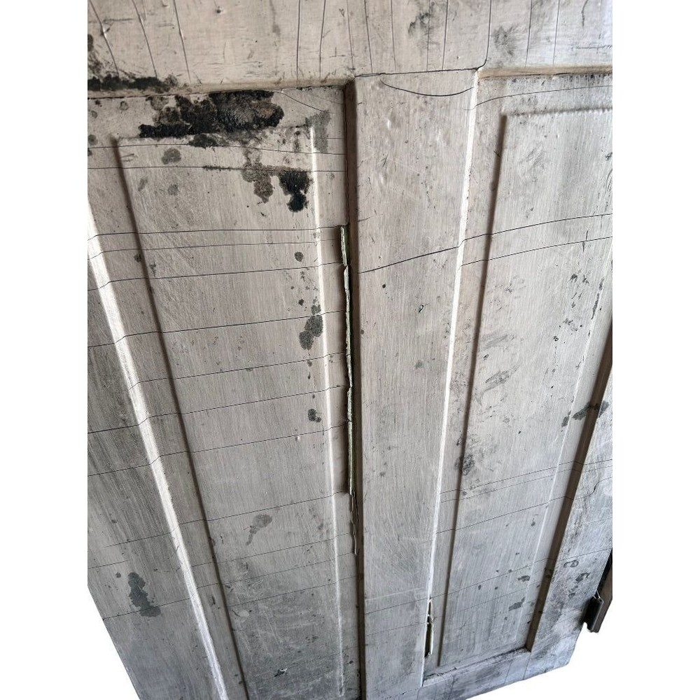 Antique Solid Door 4 Panel Architectural Salvage 77.5"h x 29.75"w Pink