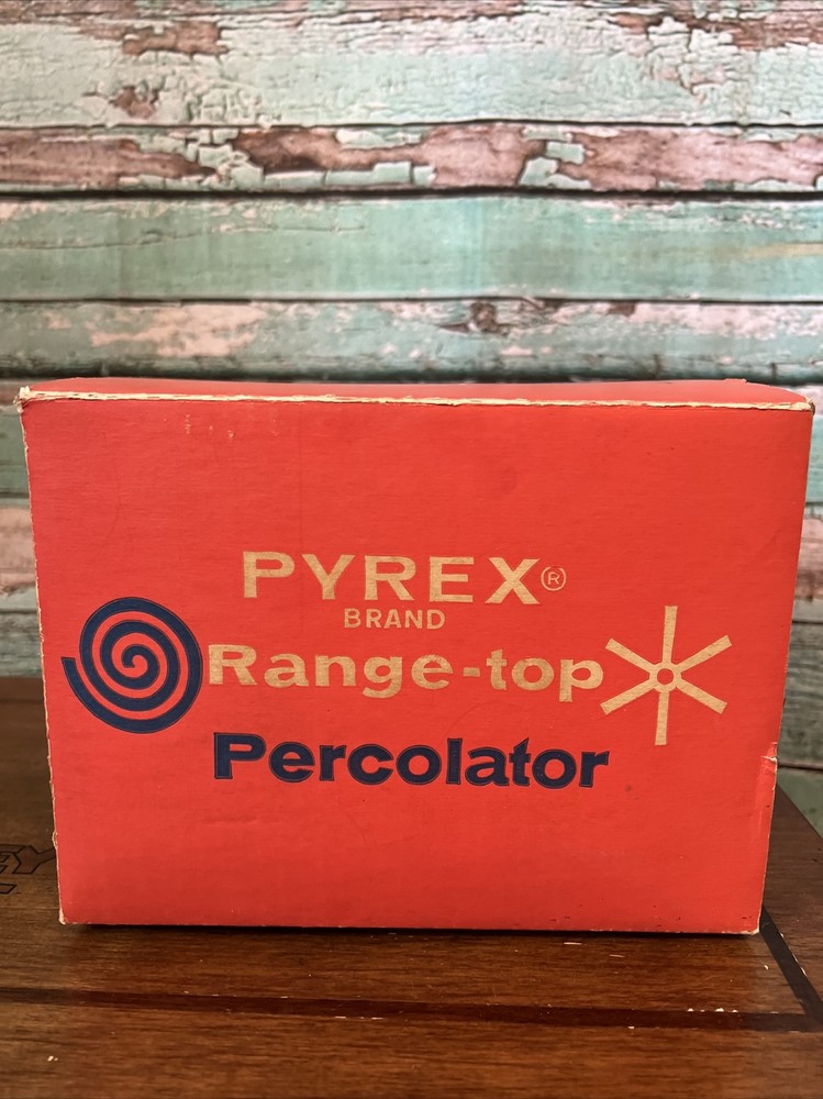 Vtg Pyrex Range-top Percolator Box Only 6 Cup #7756 + Bonus