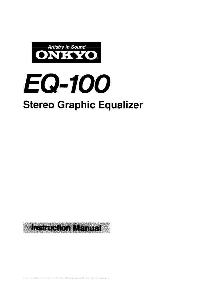 Onkyo EQ-100 Equalizer Owners Manual