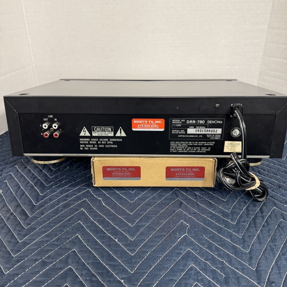 DENON DRR-780 2-HEAD - 2 MOTOR HORIZONTAL LOADING AUTO REVERSE CASSETTE DECK