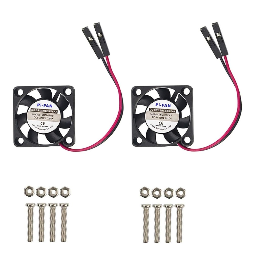 Raspberry Pi 4 Cooling Fan - 30x30x7mm Brushless CPU Fan (2-Pack)