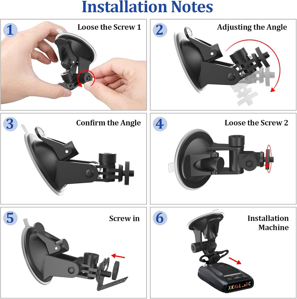 Radar Detector Mount,Heavy Duty Windshield and Dashboard Suction Cup Mount,Ra...