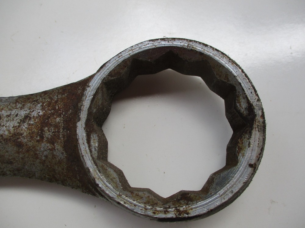 2 Inch Pittsburgh Open Box 12 Point Wrench has some surface rust
