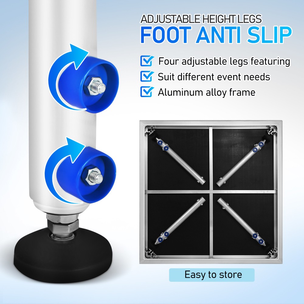4 *4 ft Portable Stage Platform Modular System Adjustable Height Riser 24" - 40"