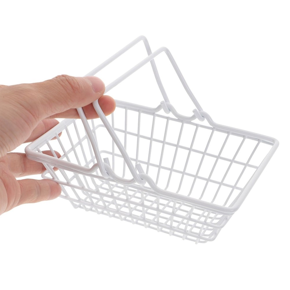 Shopping Basket for Mini Wire Baskets Small Iron Storage Basket with Handle M...
