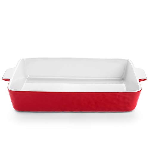 Baking Dishes, Rectangular Bakeware Set Ceramic Baking Pan Lasagna Pans Red