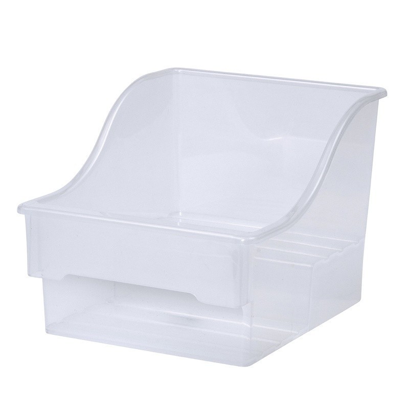 2 Pack Medium Clear Plastic Bins 2 Tier Stackable Kitchen Organizer Storage New