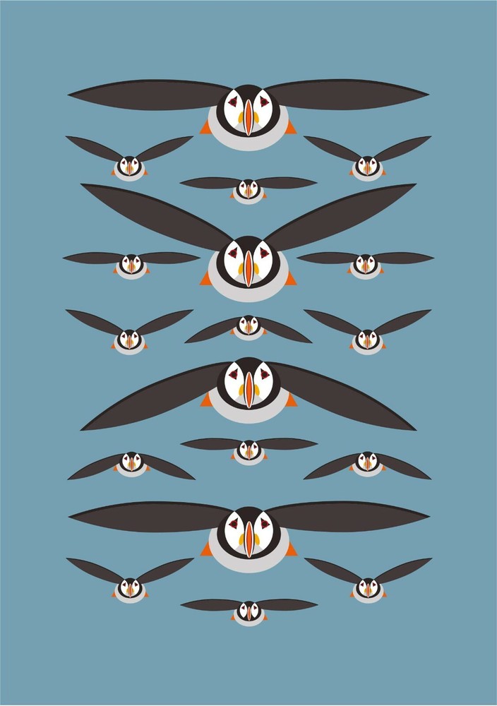 Puffins in Flight Hardcover Journal, NEW