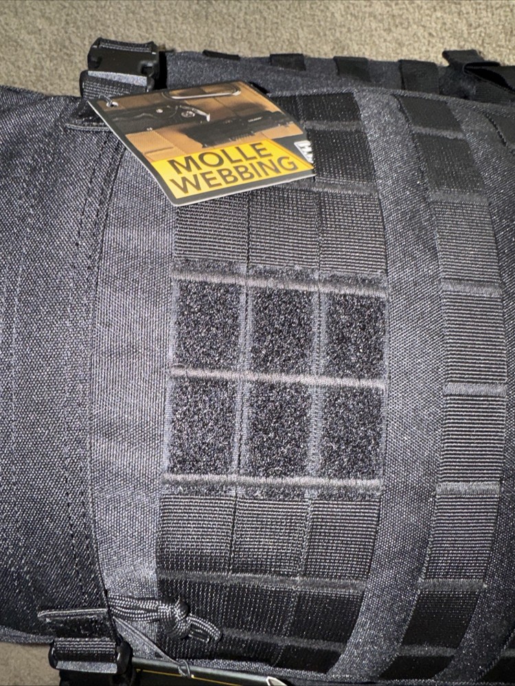 Highland Tactical Ballistic Molle Webbing Hydration Black Backpack Padded Back