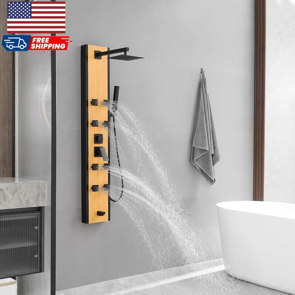 Stainless Steel Shower Panel Tower System 8 Jets Multi-Function Shower Panel