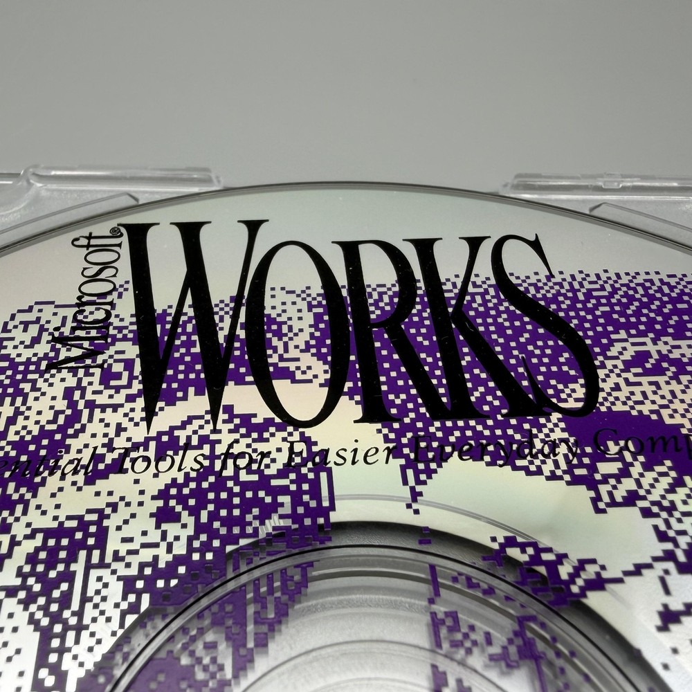 Vintage 1994 Microsoft Works Version 3.0 Software CD-ROM Windows OEM PC