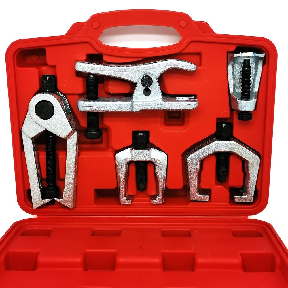 FEXON 5pcs Front End Service Tool 5-in-1 Ball Joint Separator, Pitman Arm Red
