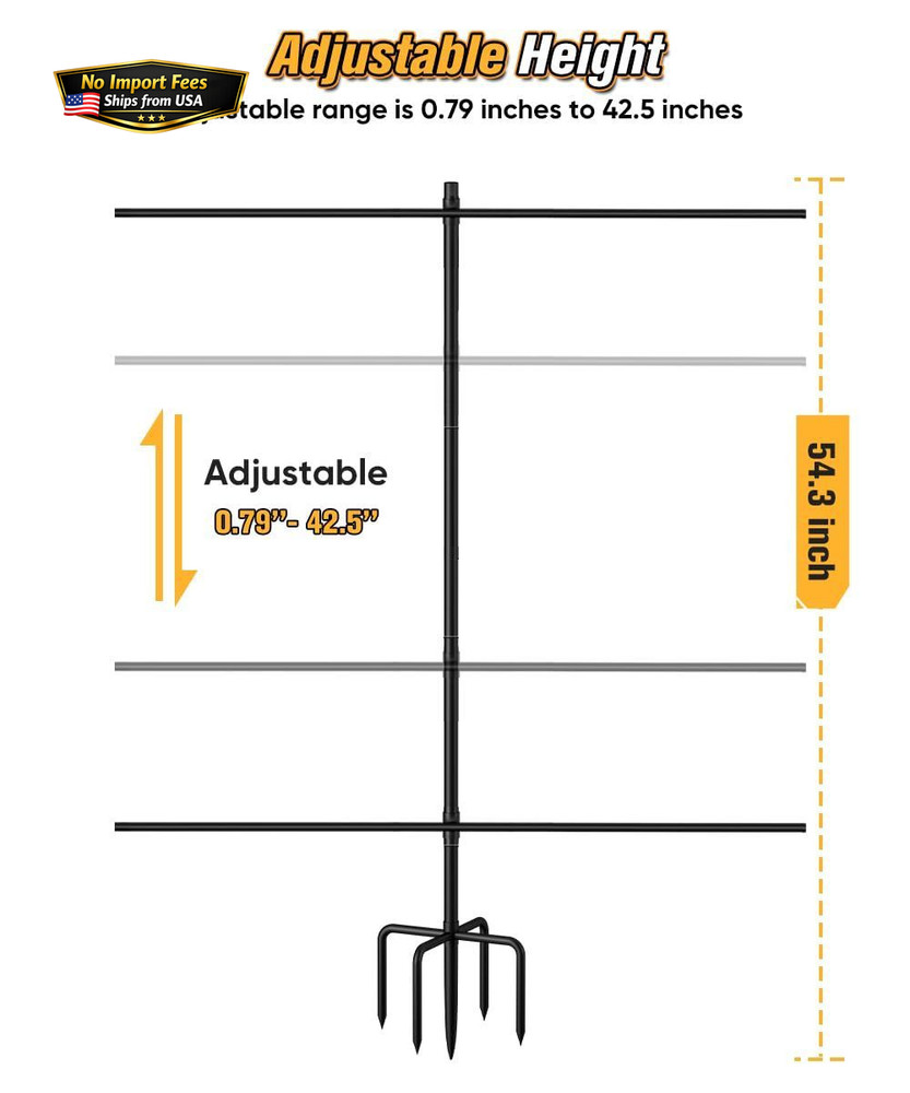 Ardier Adjustable Shooting Target Stand with 5-Prong Base, Medium, Black