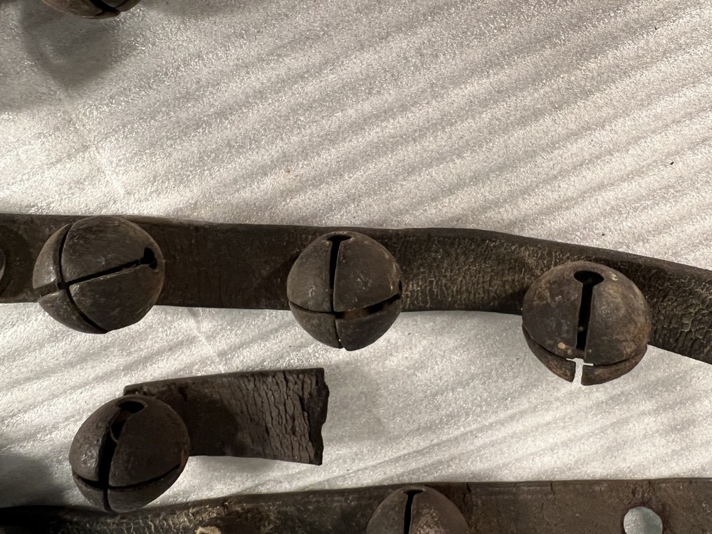 14 Harness Bells on Antique/broken Leather