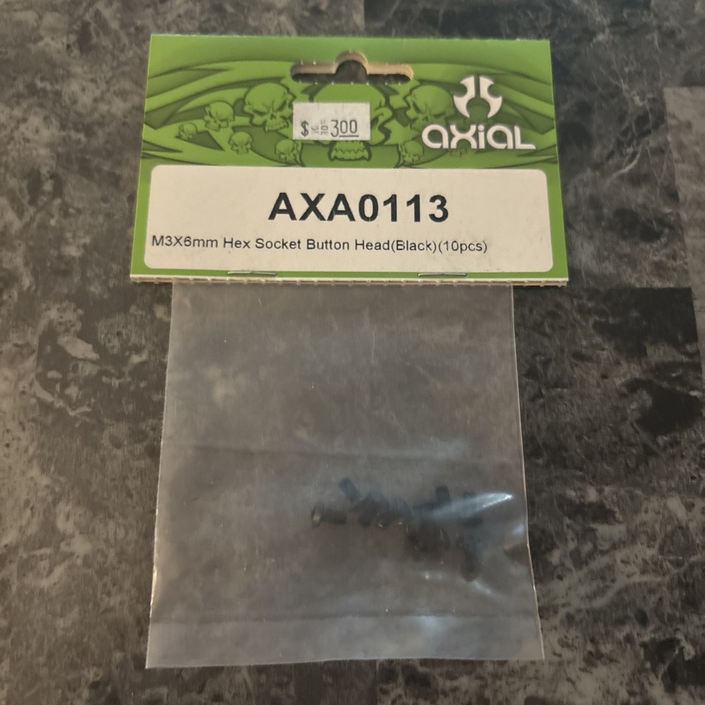 (B7) AXA0113 Hex Socket Button Head Black M3x6mm (10)