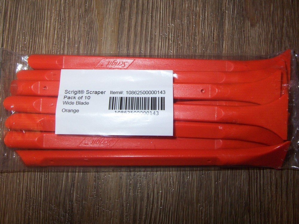 NEW 10 Pack SCRIGIT 6" No Scratch Plastic Scraper Tool w/ Flat & Round Tip Ends