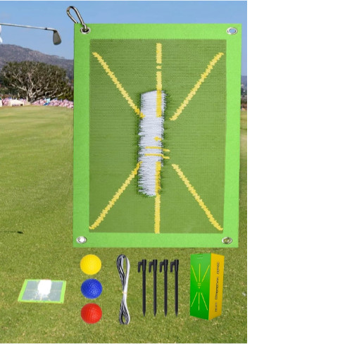 Golf Training Mat Swing Path Detection Indoor/Outdoor 3 Balls Stakes Practice