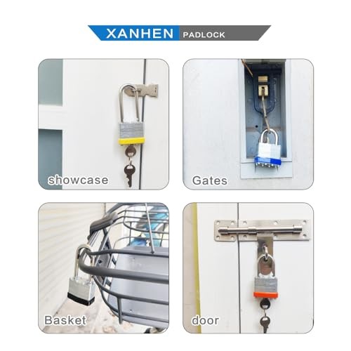 Lock Outdoor Padlocks, Key Lock, Padlocks with Same Key - Laminated 6 Pack Blue