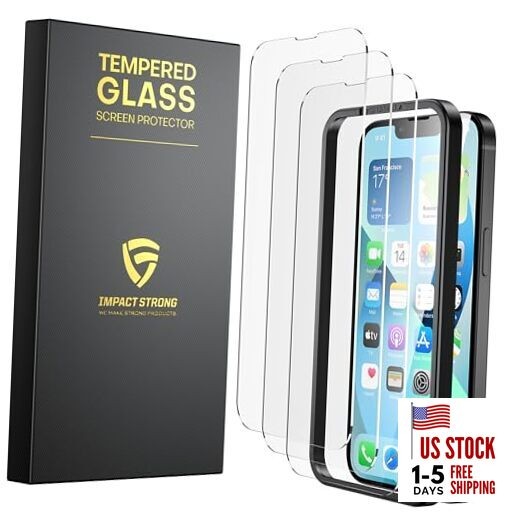 3-Pack Shatterproof Tempered Glass iPhone 16e / iPhone 13 / iPhone 13 Pro