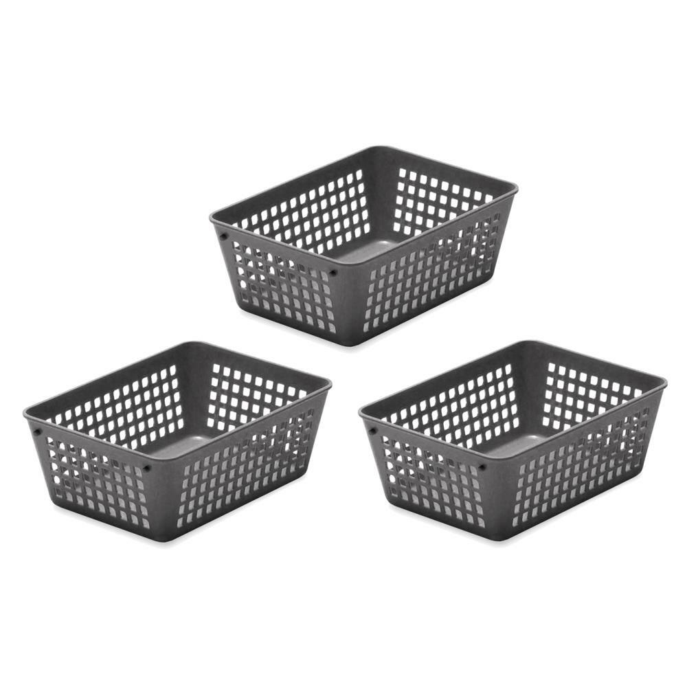 3-Pack Plastic Storage Baskets for Office Drawer, Desk, 32-1181-3