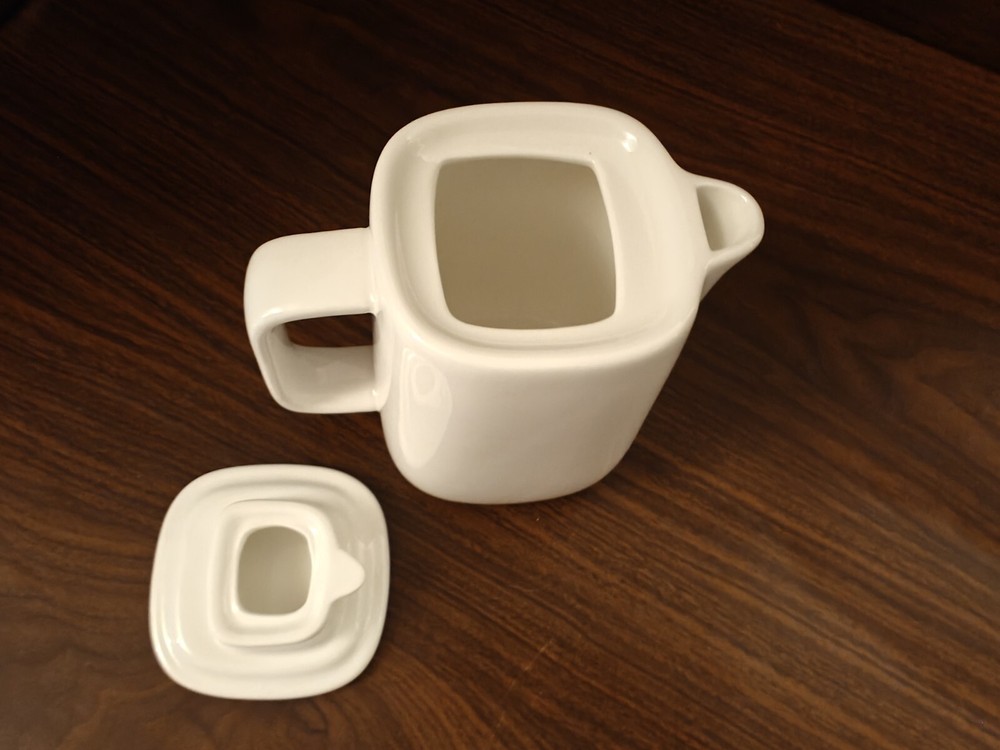 DELTA 8oz Solid White Ceramic Individual TEAPOT By Alessi