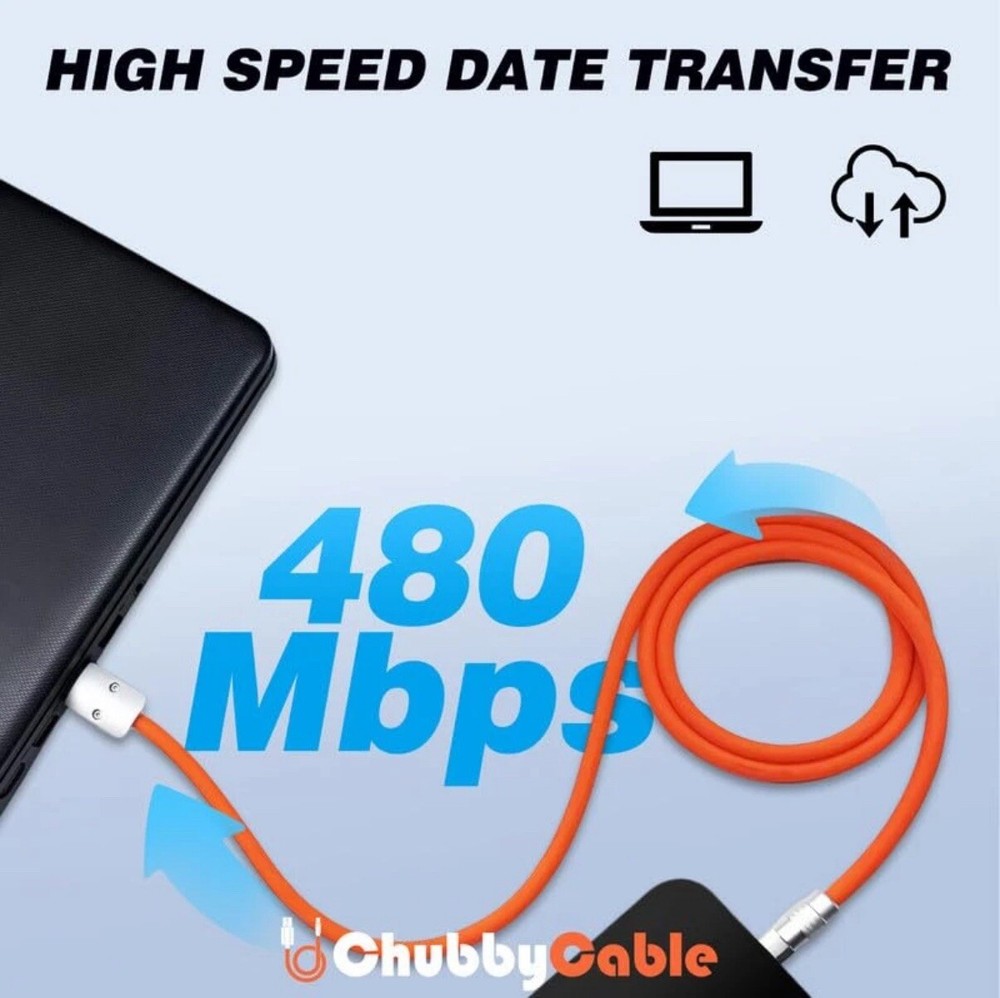 Chubby 2.0 Fast Charging Cable Durable Soft Silicone USB C Cable 240W 8.2ft