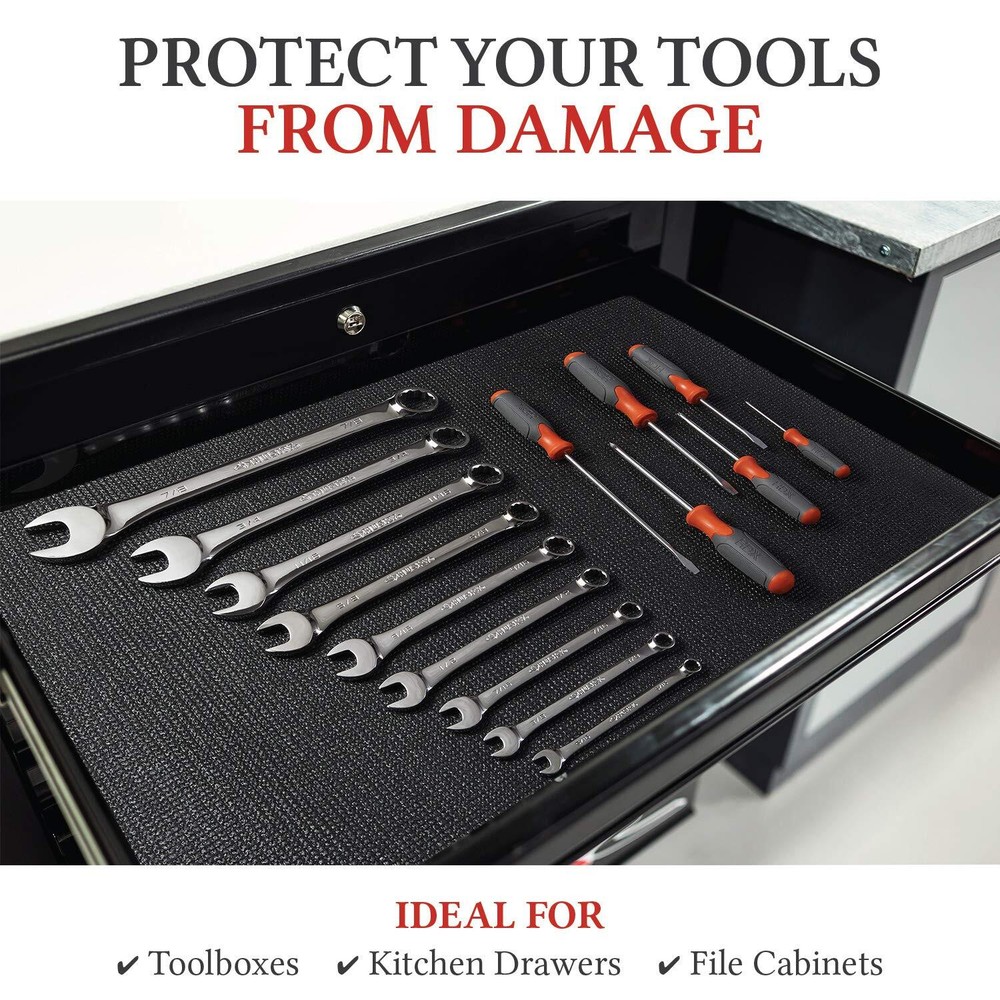 Anti-Slip Toolbox Liner - Adjustable Protects Tools