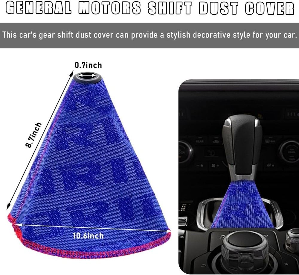 Car Shift Boot Cover, Waterproof Canvas Fabric Manual Automatic Shift Knob Blue